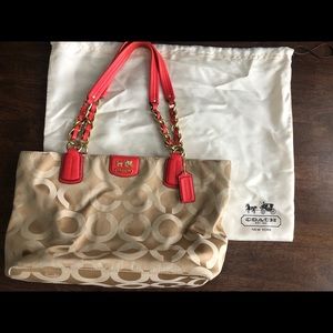 Authentic Coach Tote (Tan, C-logo)